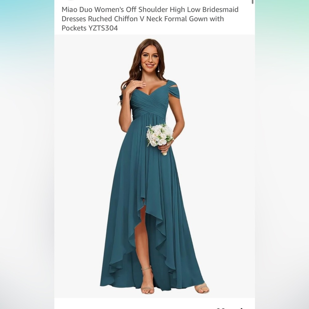 NWT Elegant Teal Evening Gown
